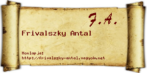 Frivalszky Antal névjegykártya